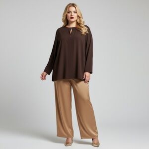 Ralph Lauren chocolate Brown long sleeve tunic Blouse
